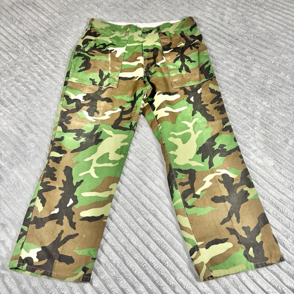 Duck Bay vintage camouflage men's size Large 100%cotton‎ duck Camo pants